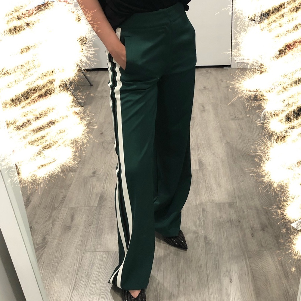 Side Stripe Wide Leg Dress Pants